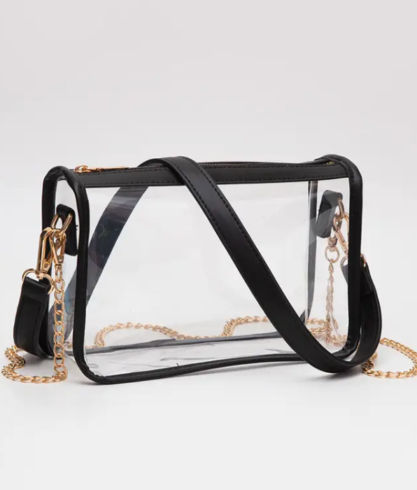 Clear Crossbody Bag: Black