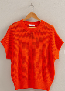 Open-Knit Dolman Sleeve Top