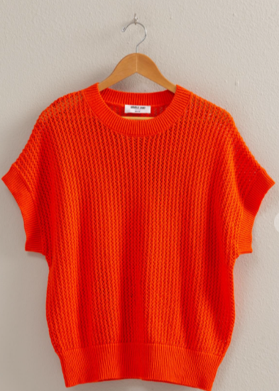 Open-Knit Dolman Sleeve Top
