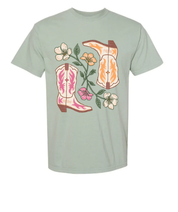 Cowboy Boots and Flowers