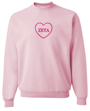 Load image into Gallery viewer, G-9: Scalloped Heart Greek Sweatshirt - Customizable
