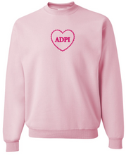 Load image into Gallery viewer, G-9: Scalloped Heart Greek Sweatshirt - Customizable
