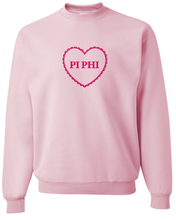 Load image into Gallery viewer, G-9: Scalloped Heart Greek Sweatshirt - Customizable
