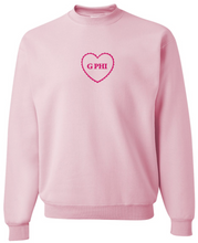 Load image into Gallery viewer, G-9: Scalloped Heart Greek Sweatshirt - Customizable

