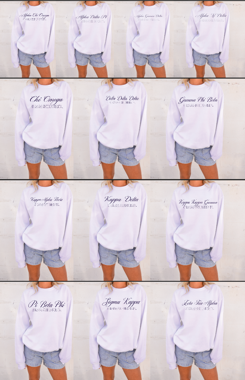 G-5: K-State White Sorority Crew - Customizable