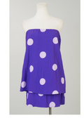 Polka Dot Purple Strapless Top