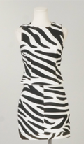 Zebra Print Denim Black and White Skirt