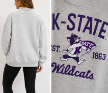 Load image into Gallery viewer, K-State Mock Neck Reverse Vintage Sweatshirt – Heather Gray
