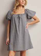 Load image into Gallery viewer, Gingham Puff Sleeve Mini Dress
