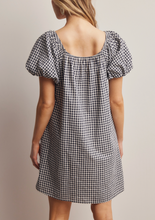 Load image into Gallery viewer, Gingham Puff Sleeve Mini Dress
