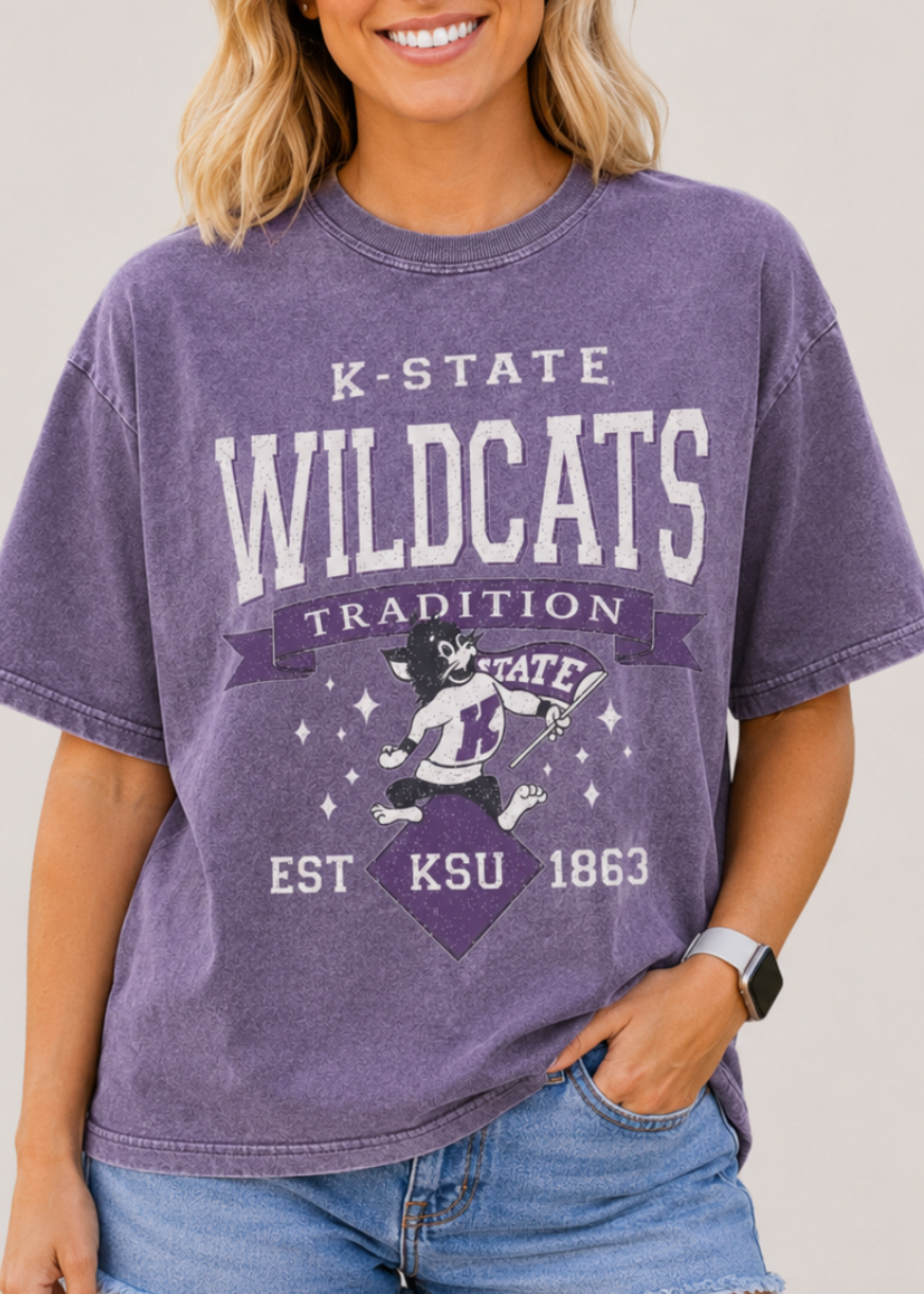 Vintage Wildcats Tradition Mineral Wash Tee