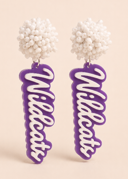 Beaded Wildcat Earrings