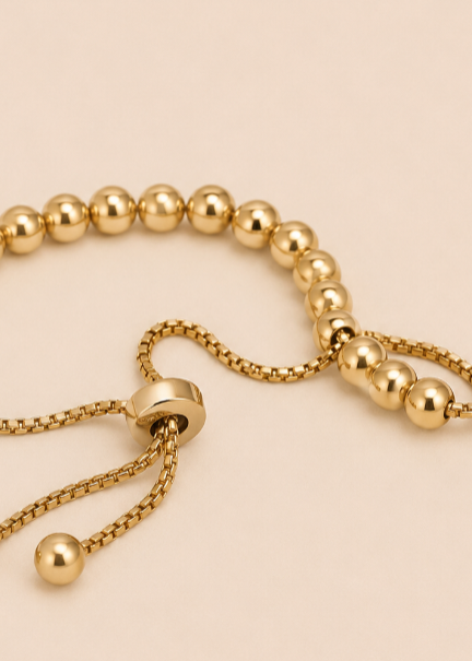 Powercat Beaded Bracelet - Gold