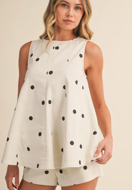 Polka Dot Denim Bottom Set