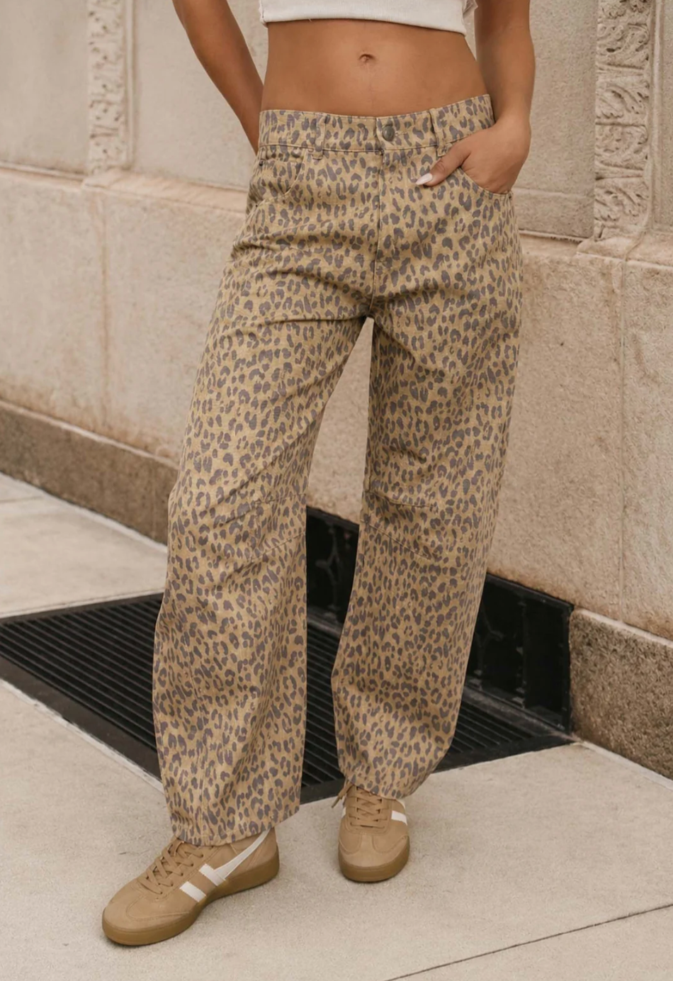 Light Leopard Printed Jeans