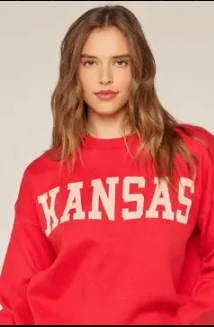 Kansas Graphic Crewneck - Red/Cream