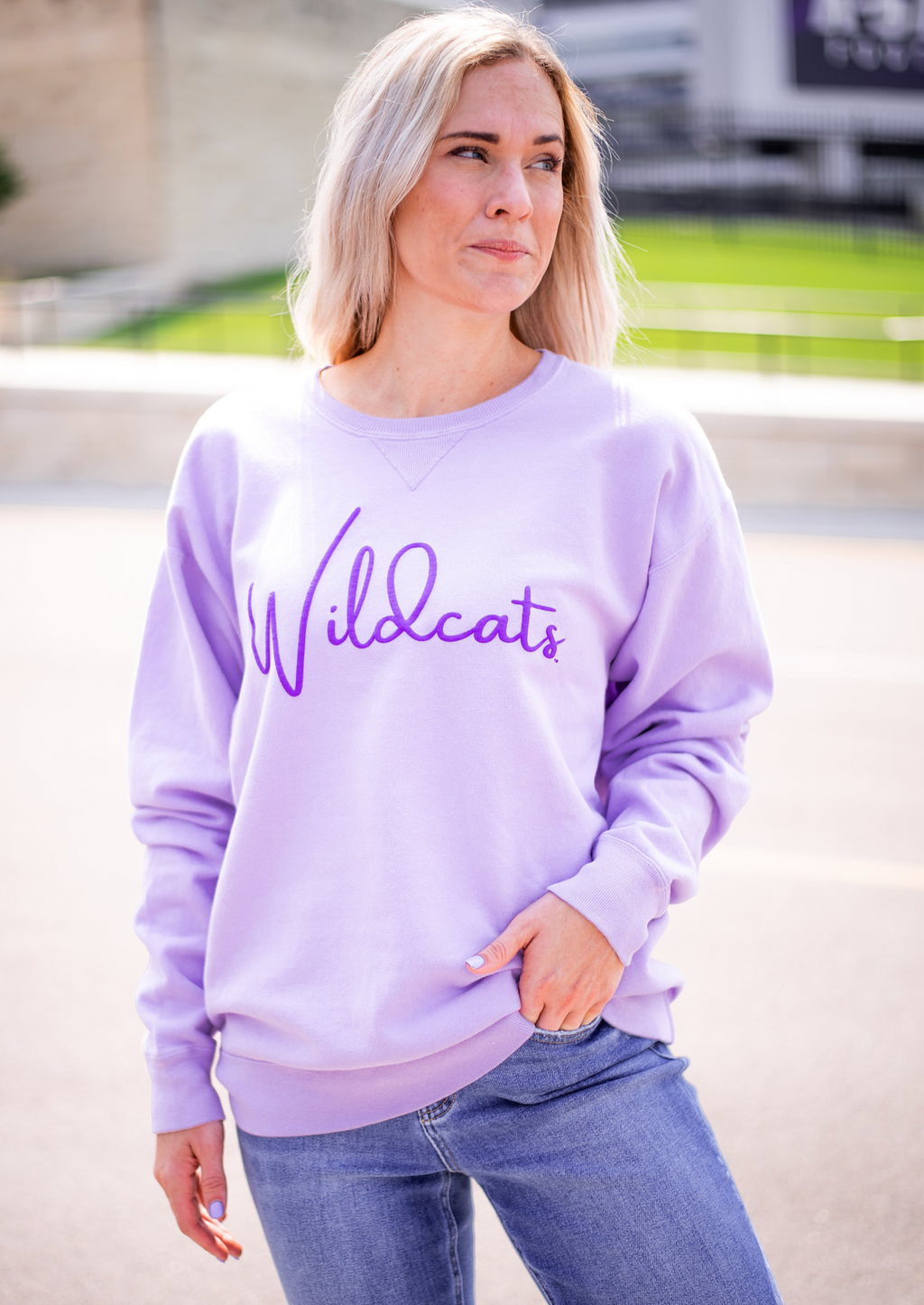 Lavender Wildcats Puff Ink Crew