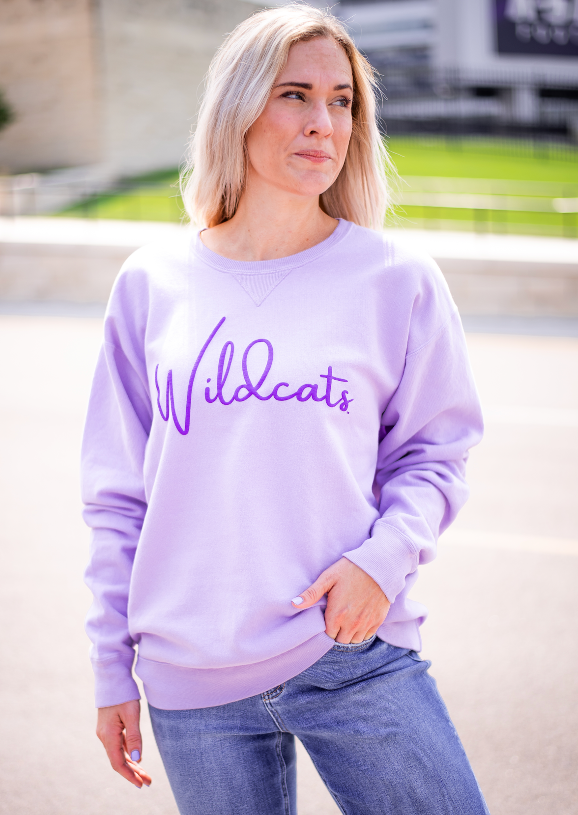 Lavender Wildcats Puff Ink Crew