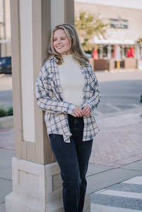 Cool Air Blue Flannel Shacket