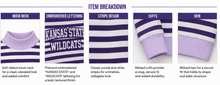 Load image into Gallery viewer, Kansas State Striped Mock Neck Pullover
