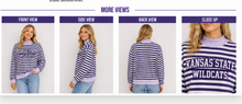 Load image into Gallery viewer, Kansas State Striped Mock Neck Pullover
