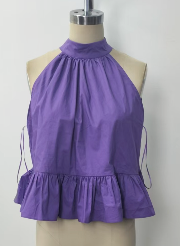 Purple Halter Neck Top