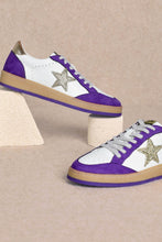 Load image into Gallery viewer, Purple and White Star Studded Sneakers
