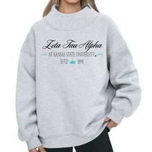 Load image into Gallery viewer, G-11: K-State Reverse Mock Neck Sorority Crew - Customizable
