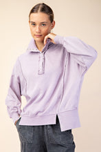 Load image into Gallery viewer, Lavender Mineral Washed Terry French Pullover
