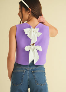 Back Bow Tie Sleeveless Top
