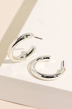 Load image into Gallery viewer, Metallic Tube Hoop Earrings: G
