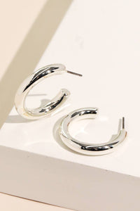 Metallic Tube Hoop Earrings: G