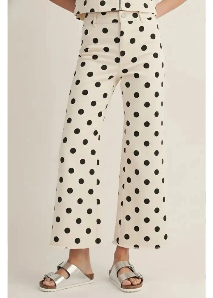 Polka Dot Straight Leg Pants