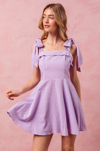 Load image into Gallery viewer, Tie Strap Lavender Swing Dress
