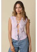 Lilac Lace Scallop Top