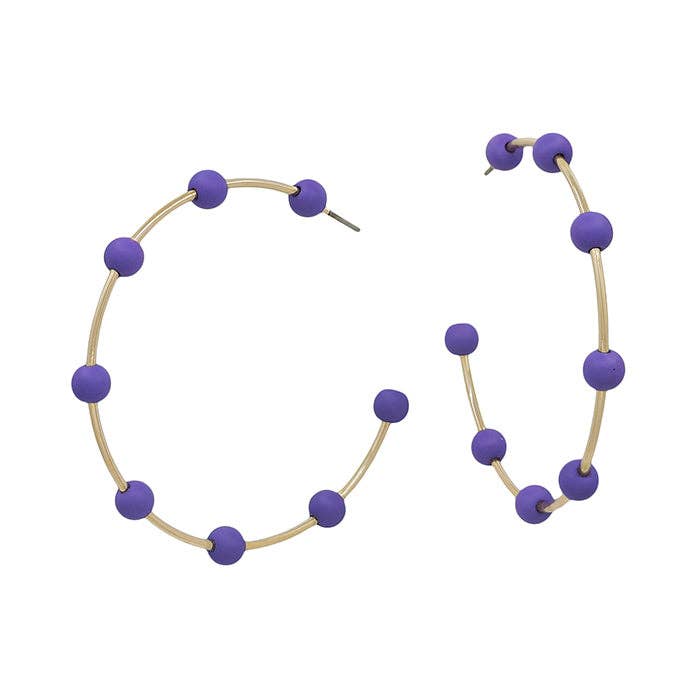Gold Hoop w/ purple Earring