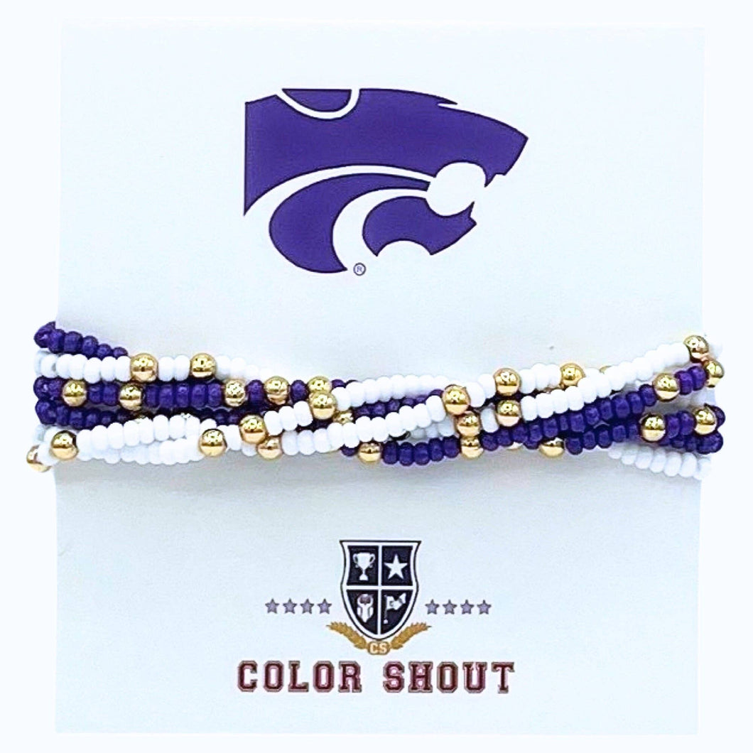 Kansas State 6 Stretch Bracelets