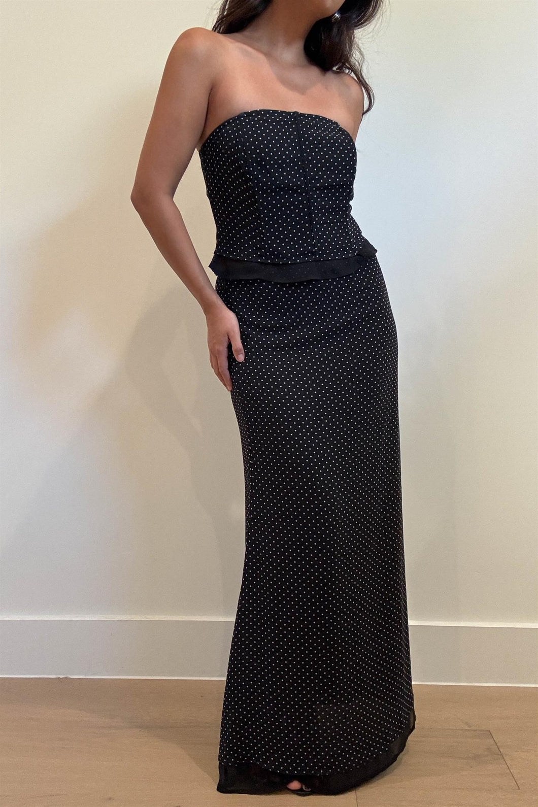 Polka Dot Midi Flare Skirt