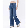High Rise Trouser Hem Jeans - Moon Bar