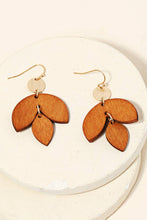 Load image into Gallery viewer, Wooden Leaf Drop Earrings: IV
