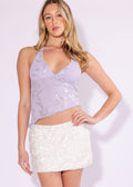 Sequins Lavender Halter Top