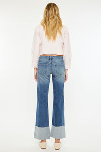 OPEN PACK MID RISE WIDE FLARE JEANS