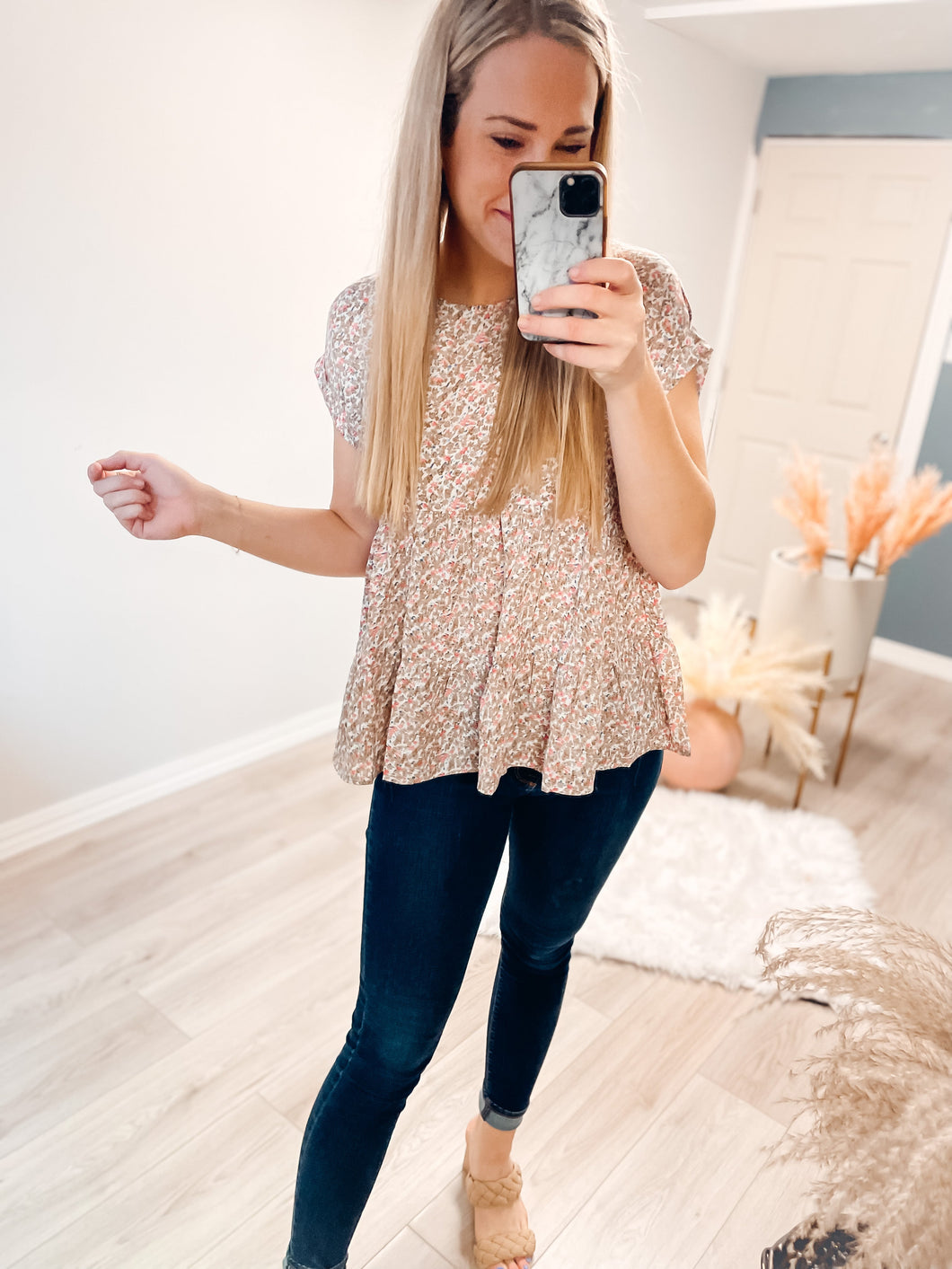 Mandy Floral Tiered Blouse