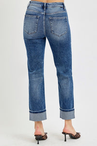 TUMMY CONTROL HIGH RISE CROP STRAIGHT JEANS