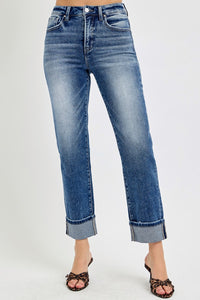 TUMMY CONTROL HIGH RISE CROP STRAIGHT JEANS