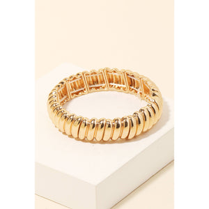 Elastic Metallic Croissant Chain Bracelet: G
