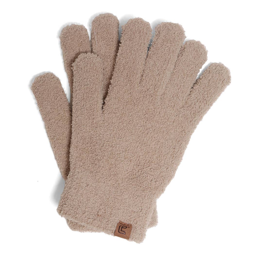 Winter Solid Color Luxury Soft Gloves: ONE SIZE / BEIGE