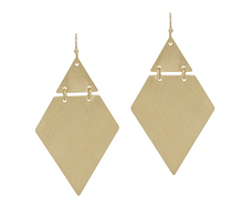 Load image into Gallery viewer, Matte Gold Triangle Geometric 1.75&quot; Earring
