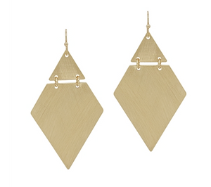Matte Gold Triangle Geometric 1.75" Earring