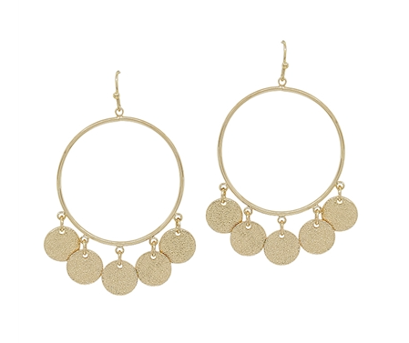 Gold Open Circle with Coin Charms 2